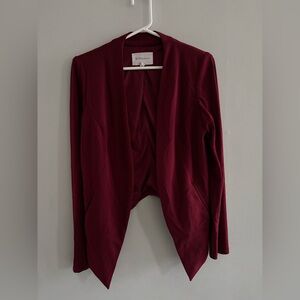 BCBGeneration Women's Burgundy Draped Open Front Blazer
